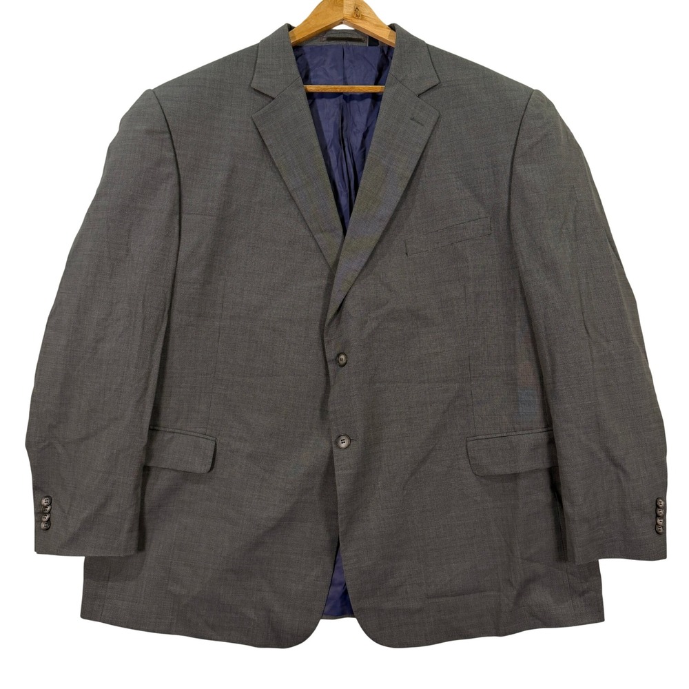 Jack Victor Reflex Men 50R Suit Jacket Stretch Grey Wool Blend Platte CT Classic